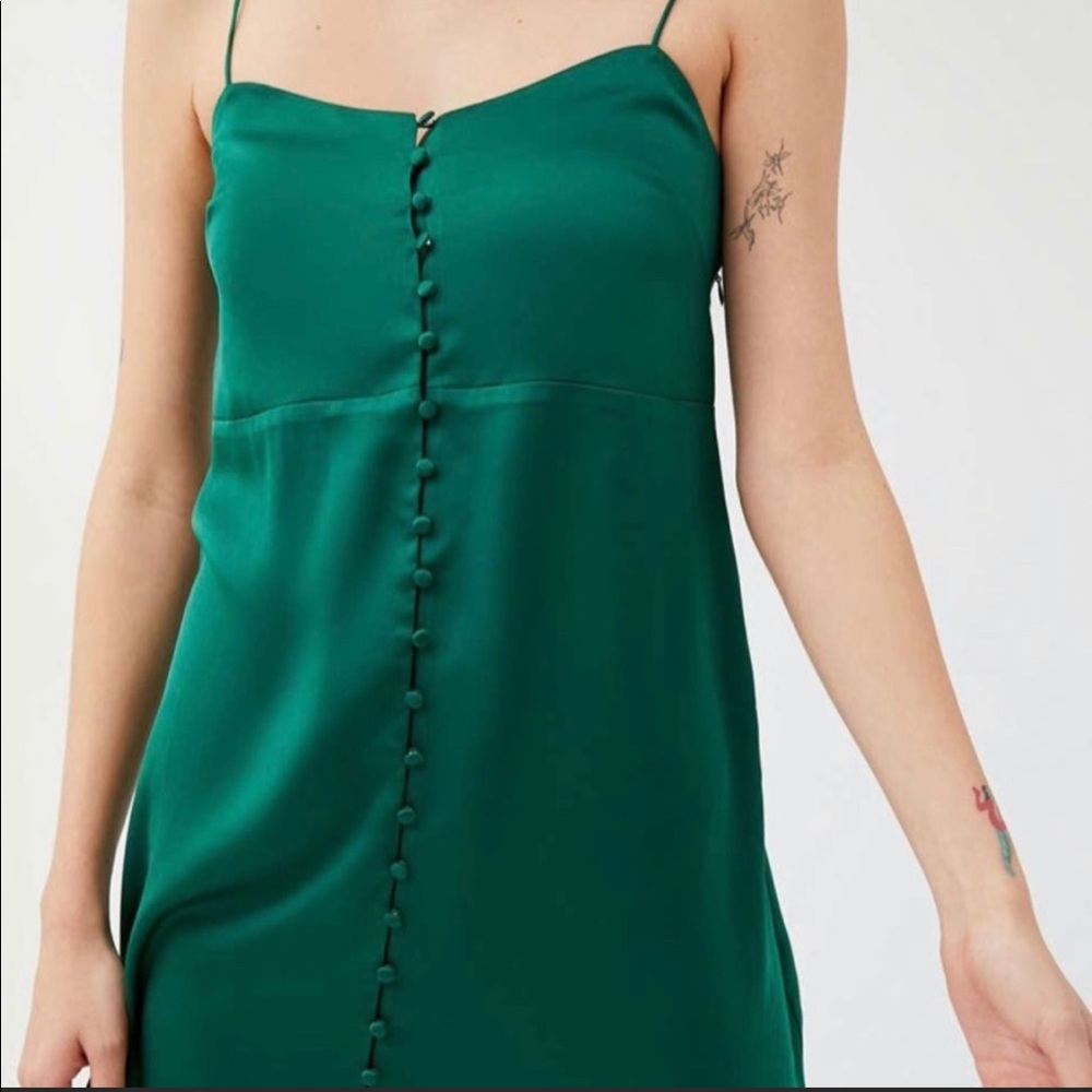 Satin Button Up Mini Dress